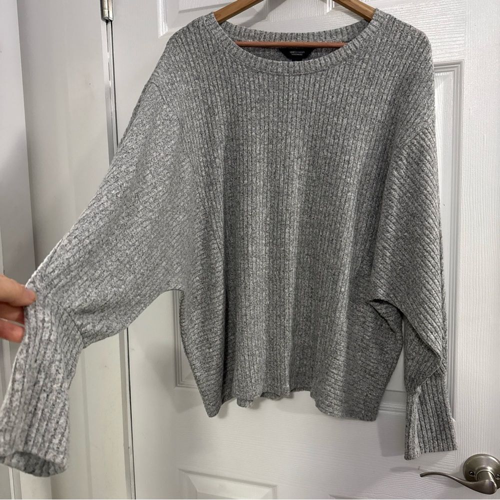 Simply Vera Wang Womes Plus XXL Ribbed Dolman Sleeve Sweater Lagenlook Lounge